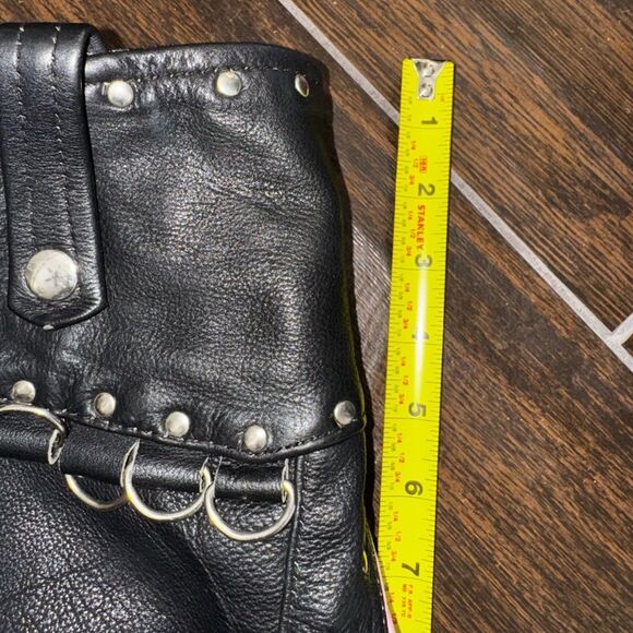 🔥 Papas Leather Motorcycle Chaps – XS – Pink Trim 🩷 - Picture 15 of 16